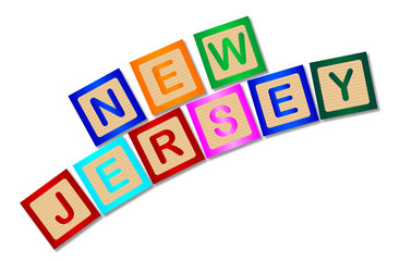 New Jersey Wooden Block Letters