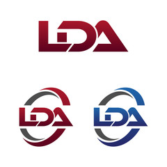 Modern 3 Letters Initial logo Vector Swoosh Red Blue lda