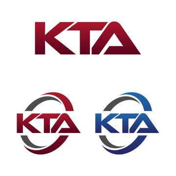 Modern 3 Letters Initial logo Vector Swoosh Red Blue kta