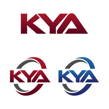 Modern 3 Letters Initial logo Vector Swoosh Red Blue kya