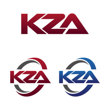 Modern 3 Letters Initial logo Vector Swoosh Red Blue kza