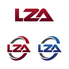 Modern 3 Letters Initial logo Vector Swoosh Red Blue lza