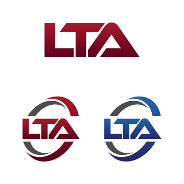 Modern 3 Letters Initial logo Vector Swoosh Red Blue lta