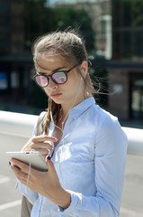 Girl listening to music