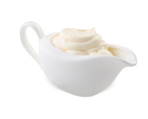 Mayonnaise isolated on white background with clipping path
