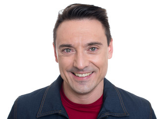 Obraz premium face of smiling handsome young man isolated