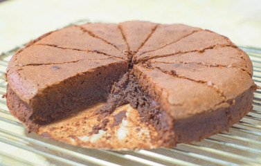 chocolate cake,brownie, vintage effect