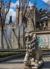 Lion statue at Gulhane park Topkapi palace Istanbul