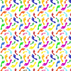 Fußabdrücke bunt Vielfalt Hintergrund