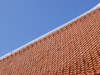 Temple roof tile in thai style