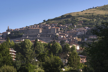 Obraz premium panorama di Palestrina, antica cittadina vicino a Roma