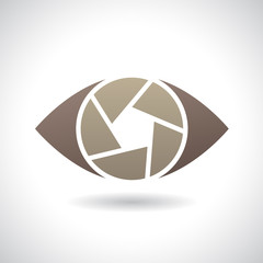 Logo Icon of a Shutter Eye Vector Illustration