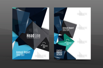 A4 flyer or annual report layout geometric shape design