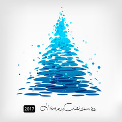 Blue Christmas tree art