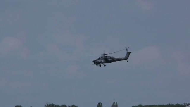 Russian military helicopter Mi-28N airport