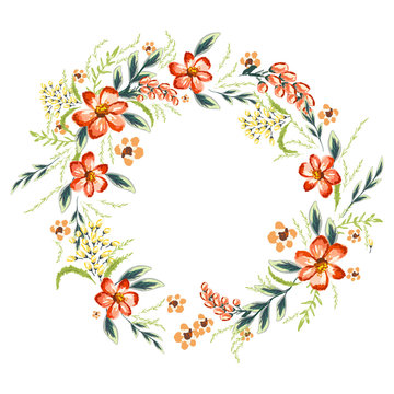 Hibiskus flowers wreath