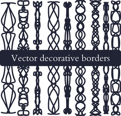 Set of decorative vector borders