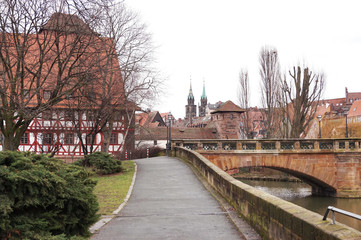 Obraz na płótnie Canvas View of old town of Nuremberg