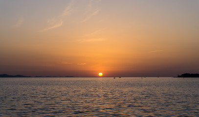 sunset over the sea view