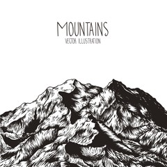 Mountains. Hand drawn vector illustration