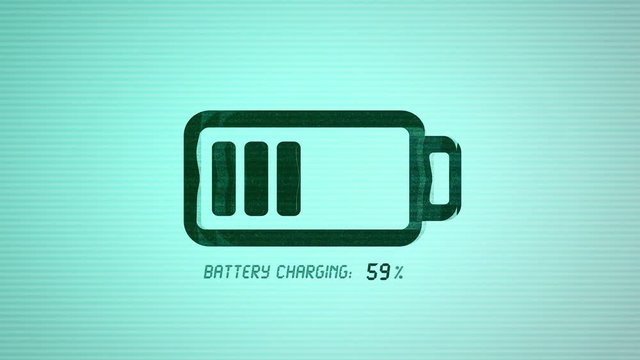 Mobile phone and electronics device battery charging animation with modern visual effects
