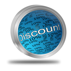 10% Discount button - 3D illustration