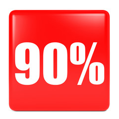 Discount 90 percent off. 3D illustration.