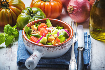 Panzanella, the Italian food on a summer days.