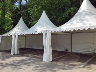 row of party tents
