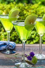 Green tequila and Sour Apple cocktail