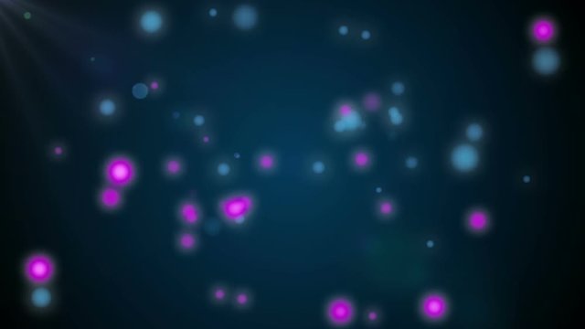Animation of moving glowing spheres on a dark background