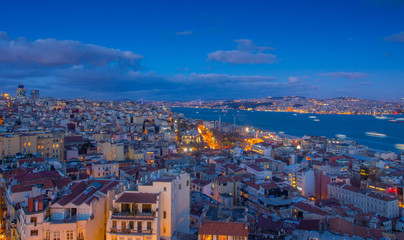 Istanbul skyline at night.