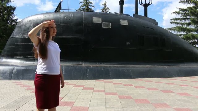 girl and submarine