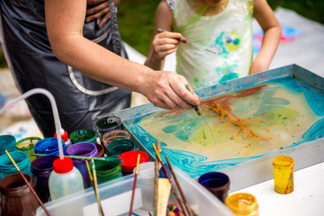 Ebru art on the water