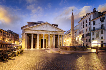 Pantheon at night, Rome, Italy