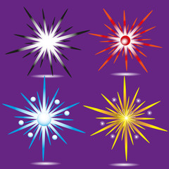 Four large bright star vector illustration
Vector illustration of four large bright star on a purple background with a shadow for the Decoration and Design
