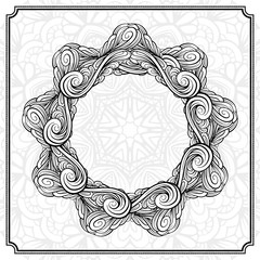 Vector round floral frame