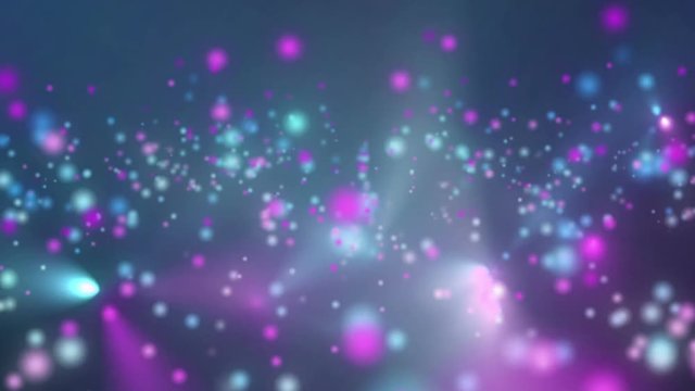 Animation of falling glowing spheres on a dark background