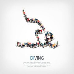 people sports diving vector