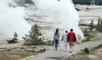 Geyser Basin in Yellowstone