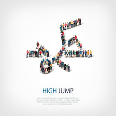 people sports high jump vector