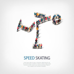 people sports speed skating vector