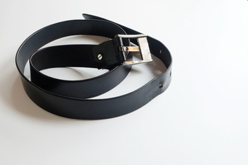 old black belt coil on the white background
