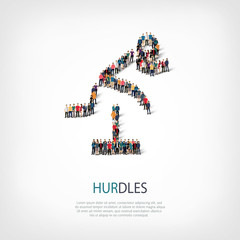 people sports hurdles vector
