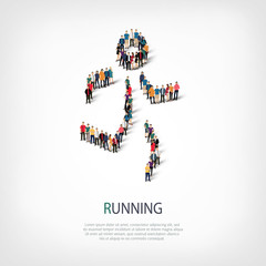 people sports running vector