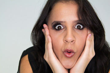 Girl making a funny face into the camera