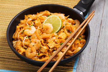 Pad Thai. Thailand's national dishes, stir-fried rice noodles