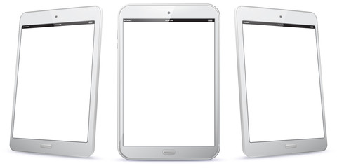 White Tablet Computer Vector Illustration. 

