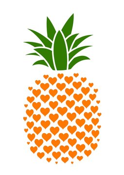 Pineapple with hearts