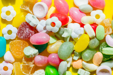 bunch of multi-colored candy